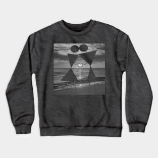 Warli couple on the beach at sunset Crewneck Sweatshirt